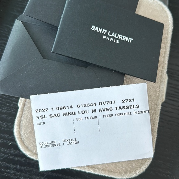 Authentic Saint Laurent YSL envelopes with tags for SAC MNG LOUIS w Tassels - Picture 3 of 7